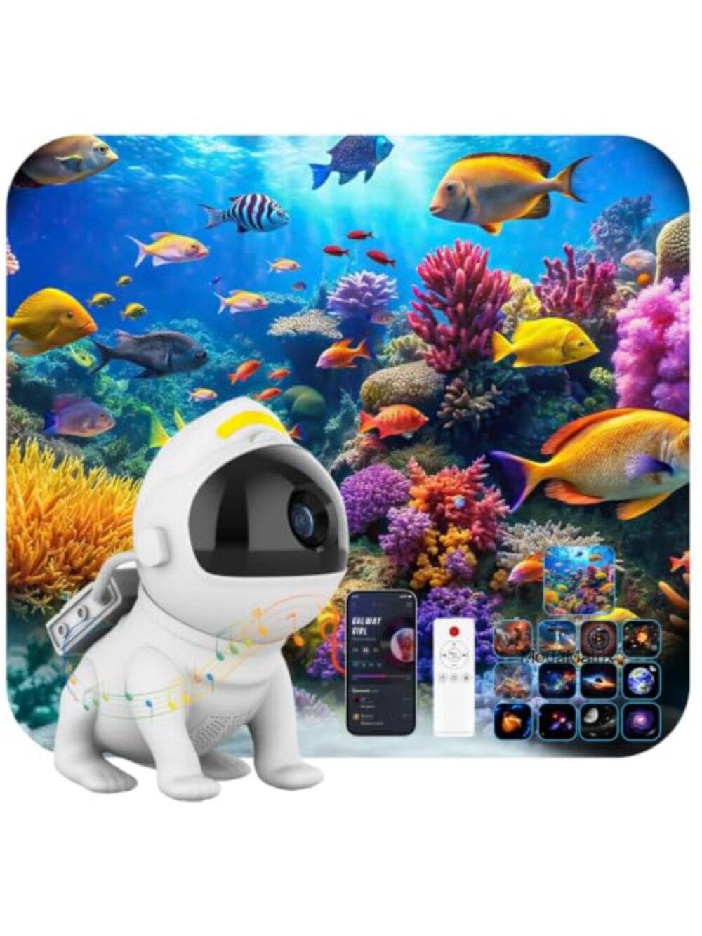 Galaxy Projector 13-in-1 Star Projector White Noise Timer Bluetooth Speaker 360